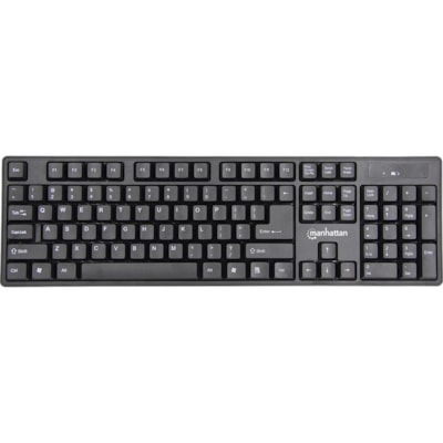 Manhattan Wireless Keyboard And Optical Mouse Set - USB 1.1 Wireless RF - English - Black - USB 1.1 Wireless RF Mouse - Optical - 1600 dpi - Scroll Wheel - Black - AAA, AA - Compatible with Computer for Windows, Mac OS - Retail d Optical Mouse Set One 2.4 GH z USB-Dongle Connect