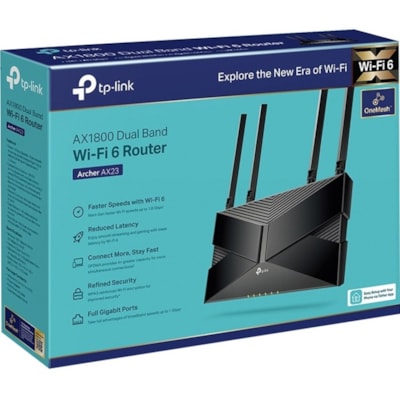 TP-Link Archer AX23 Wi-Fi 6 IEEE 802.11ax Ethernet Wireless Router - Dual Band - 2.40 GHz ISM Band - 5 GHz UNII Band - 4 x Antenna(4 x External) - 230.40 MB/s Wireless Speed - 4 x Network Port - 1 x Broadband Port - Gigabit Ethernet - VPN Supported - Desktop  