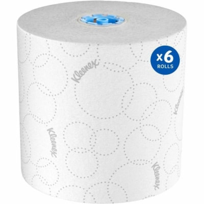 Kleenex - Essuie-tout 54471 - 2 Plilongueur de 500 pi (152,40 m) - 500 Feuilles/Rouleau - 1,75 po (44,45 mm) Matériau - Blanc - Papier - 6 / Étui BLUE CORE 