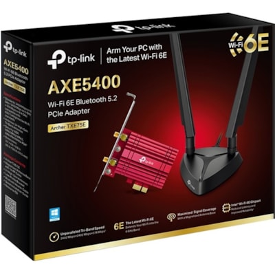 TP-Link - Adaptateur Wi-Fi/Bluetooth Archer TXE75E AXE5400 IEEE 802.11ax Bluetooth 5.2 Triples Bandes pour Ordinateur de bureau, Contrôleur de jeu, Écouteurs, Clavier - PCI Express - 5,27 Gbit/s - 2,40 GHz ISM - 6 GHz UNII - Carte enfichable 2WRLS 