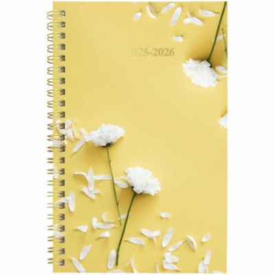 Blueline Essential Planner - Academic - Weekly, Monthly - 13 Month - July to July - Twin Wire - Multicolor, Gold - Foil - Translucent Cover - 8" (203.20 mm) Height x 5" (127 mm) Width - Bilingual, Monthly Planner, Ruled Planning Space, Reminder Section, Notes Area, Periodic Table, Multiplication Tab  