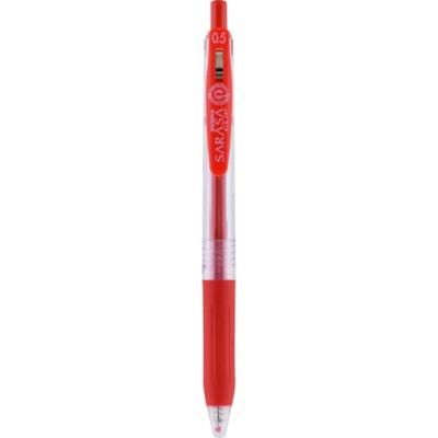 Zebra Pen Sarasa Clip Gel Retractable 0.5mm Red Dozen - 0.5 mm (0.02") Fine Pen Point - Retractable - Red Ink - Water Based - Red, Translucent Barrel - 1 Each FINE POINT (0.5MM) 