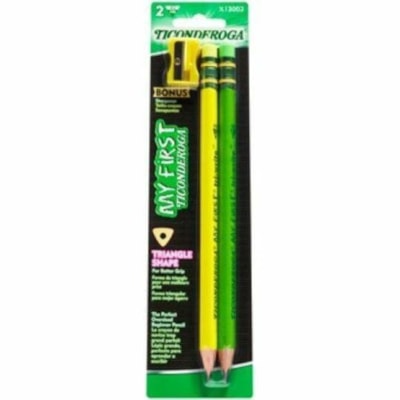 Ticonderoga My First Tri-Write Pencils - w/ Eraser - Graphite Lead - HB, #2 - Yellow Wood Barrel - 36 / Box 36 COUNT BOX 
