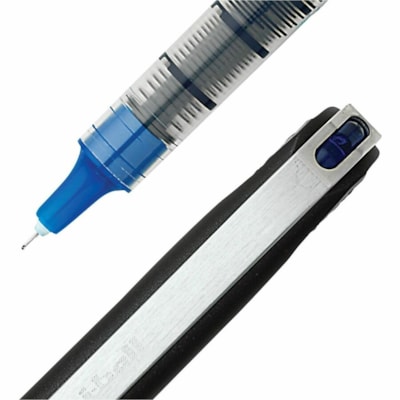Uni-Ball Vision Needle Rollerball Pen - 0.5 mm (0.02") Micro Pen Point - Blue Ink - Liquid - Black Barrel - Stainless Steel Tip - 1 Unit VISION NEEDLE 