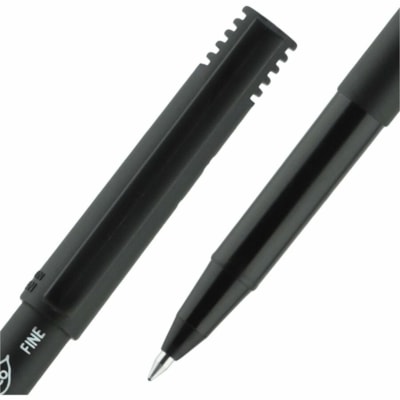 Uni-Ball Onyx, Rollerball Pen - 0.7 mm (0.03") Pen Point - Black Ink - Metal Tip - 12 / Box  