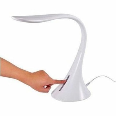 Bostitch Table Lamp - LED Bulb - Flicker-free, Flexible Neck, Adjustable Brightness, Touch Sensitive Control Panel, Color Temperature Setting, USB Powered, Dimmable - 400 lm Lumens - Silicone - Desk Mountable, Table Top - White - for Desk, Crafting, Studying, Tablet, Smart Watch 3 ADJUSTABLE COLOR MODES WHITE FINISH  W/USB PORT
