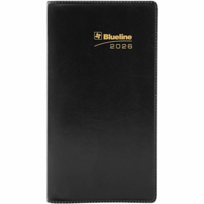 Blueline 2026 18-Month Monthly Pocket Planner - July-December - 6-1/2" x 3-1/2" - Assorted Colours - Bilingual - Pocket - Monthly - 18 Month - July 2025 to December 2026 - 1 Month Double Page Layout - 3 1/2" (88.90 mm) x 6 1/2" (165.10 mm) Sheet Size - Stitched - Assorted - Vinyl, Paper - Holiday Li  