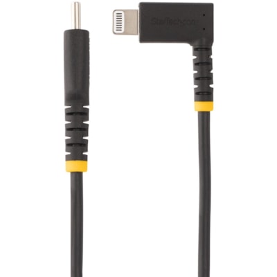StarTech.com 3ft (1m) Durable USB-C to Lightning Cable, Right-Angled Heavy Duty USB Type-C to Lightning Charging/Sync Cord - 3ft USB Type-C to right angle Lightning charging cable for convenient peripheral connection - MFi Certified - Durable USB 2.0 Type-C to C94 Lightning cord with strain reliefs   CABL 