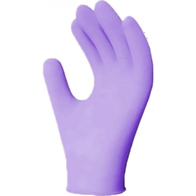 RONCO Earth Examination Gloves - 3 mil (0.08 mm) Thickness x 9.06" (230 mm) Glove Length - Medium Size - For Right/Left Hand - Nitrile - Violet - Biodegradable, Chemical Resistant, Latex-free, Flexible, Lightweight, Extra Strength, Textured, Secure Grip - For Food Handling, Food Processing, Pharmace VIOLET EXAM GLOVES POWDER FREE 100/BOX