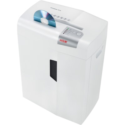 HSM shredstar X14 Cross Cut Shredder - Cross Cut - 14 Per Pass - for shredding Paper, CD, DVD - P-4 - 23.09 L Wastebin Capacity - White TYPE III LVL 4 6.1GAL 6.1 GALLON CAPACITY