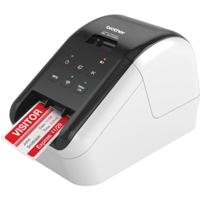 Brother - Imprimante thermique directe QL-810WC Bureau - Bicolore - Impression d'étiquette - USB - Réseau sans-fil - largeur d'impression 2,30 po (58,42 mm) - 1,8 Lignes/sec Mono - 600 dpi - largeur d'étiquette 2,40 po (60,96 mm) x longueur d'étiquette 36 po (914,40 mm) - RéSOLUTION D'IMPRESSION 600 PP RUBANS DK 2 4 PO DE LARGEUR