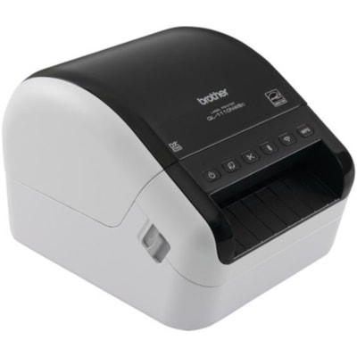 Brother - Imprimante thermique directe QL-1110NWB Bureau - Monochrome - Impression d'étiquette - Fast Ethernet - USB - Bluetooth - Réseau sans-fil - Blanc, Noir luisant - longueur d'impression 118,11 po (3000 mm) x largeur d'impression 4 po (101,60 mm) - 4,33 po/s (110 mm/s) Mono - 1,2 IMPRIME 69 éTIQUETTES/MIN RUBANS DK 4 PO DE LARGEUR