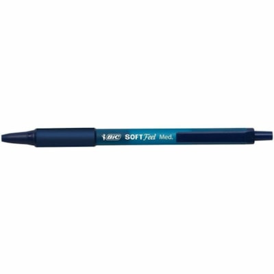BIC Soft Feel Blue Retractable Ballpoint Pens, Medium Point (1.0mm), 24-Count Pack, Blue Pens With Soft-Touch Comfort Grip - Medium Pen Point - Retractable - Blue Ink - 24 / Box RETRACTABLE 
