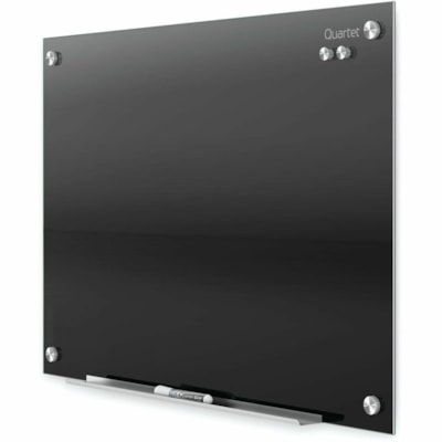 Quartet Infinity Magnetic Glass Dry-Erase Board, Black, 4' x 3' - 36" (914.40 mm) Width x 48" (1219.20 mm) Height - Black Tempered Glass Surface - Horizontal/Vertical - Magnetic - Frameless, Durable, Ghost Resistant, Stain Resistant, Scratch Resistant, Dent Resistant, Smooth Writing, Non-absorbent,  BLACK 