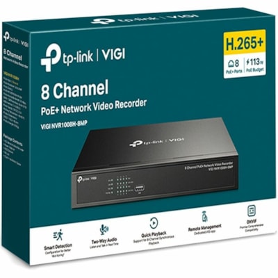 TP-Link VIGI 8 Channel PoE+ Network Video Recorder - Network Video Recorder - HDMI - 4K Recording  PERP 