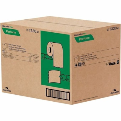 Cascades PRO - Essuie-tout Perform - 1 Pli - largeur de 7,50 po (190,50 mm) x longueur de 600 pi (182,88 m) - Blanc - Fibre - 12 / Étui 12/CASE  600 FEET  WHITE 