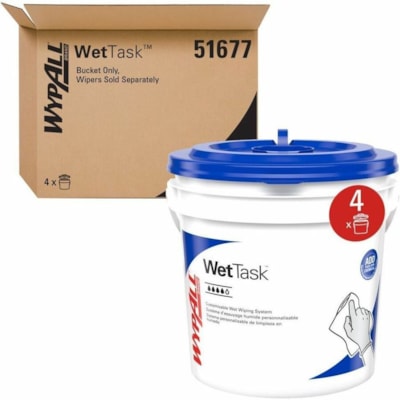 Wypall - Seau de système d'essuyage humide personnalisable WetTask - Polyéthylène - Blanc - 4 / Étui  