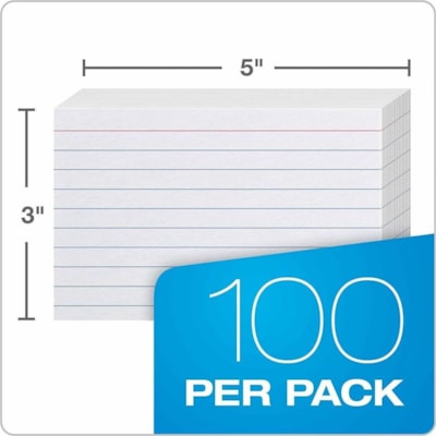 Oxford Index Card - Recycled - Printable, Ruled, Unruled - 100 / Pack MEDIUM WEIGHT 