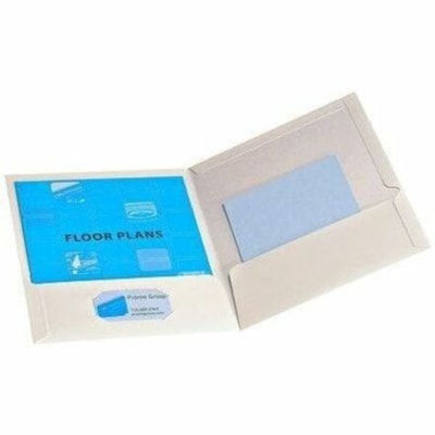 Oxford Letter Portfolio - 8 1/2" (215.90 mm) x 11" (279.40 mm) - 100 Sheets Capacity - 2 Pocket(s) - Paperboard - White - 25 / Box LETTER 