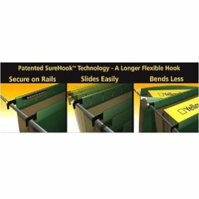 Pendaflex SureHook 1/5 Tab Cut Legal Recycled Hanging Folder - 3" Folder Capacity - 8 1/2" x 14" - 3" Expansion - Plastic, Paper Stock - Blue - 10% Recycled - 25 / Box 3 1/2 EXPANSION 10% PCW