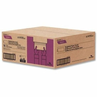 Cascades PRO Singlefold Paper Towel, 9 x 9.45 in - 1 Ply - Single Fold - 9.10" (231.14 mm) Width x 10.20" (259.08 mm) Length - Natural - Fiber - 250/Pack - 16 / Carton 9"X9.45" 
