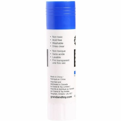 Grand & Toy Permanent Glue Stick, 40 g, Blue - 40 g - 1 / Each - Blue  