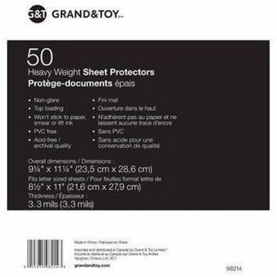 Grand & Toy - Protège-documents antireflets épais Grand & Toy, format lettre, emb. de 50 - largeur de 9,2 po (233,7 mm) x longueur de 11,2 po (284,5 mm) x épaisseur de 3,3 mil (0,08 mm) - Feuille, Document Capacité - Pour format lettre 8 1/2 po (215,90 mm) x 11 po (279,40 HEAVYWEIGHT  LETTER  NON GLARE 3 HOLE PUNCHED  TOP LOAD