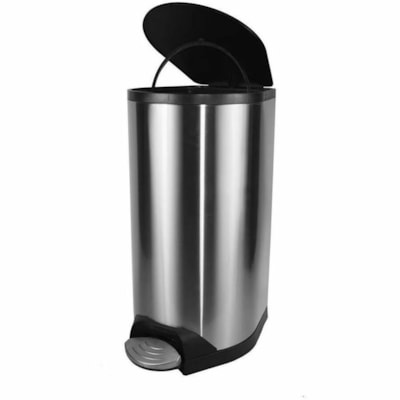 Globe Step On Container Stainless Steel With Soft Close Lid - 10L / Silver - Step-on Opening - 2.64 gal (10000 mL) Capacity - Touchless - For Healthcare, Office, Kitchen, Washroom, Nursing Home, Lobby - Foot Pedal, Wear Resistant, Tear Resistant - 14.3" (363.22 mm) Height x 13" (330.20 mm) Width x 9 STEP ON SOFT CLOSE LID STAINLESS STEEL