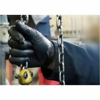 Globe - Gants d'examen 7801 - épaisseur de gant 5 mil (0,13 mm) x longueur de gant 9,06 po (230 mm) - Moyen Taille - Pour Main droite / gauche - Nitrile - Noir - Bouts des doigts texturés, Confortable, Résistants, Résistant aux déchirures, Résistant Aux Crev POWDER FREE   5 MIL BOX OF 100