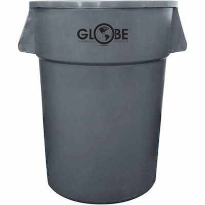 Globe Grey Waste Containers - 44 Gallon / Grey - 166.56 L Capacity - For Outdoor, Industrial, Food Service, Automotive, Office, Healthcare - Ergonomic Handle, Dent Resistant, Crack Resistant, Rust Resistant, Durable, Sturdy - 27.2" (690.88 mm) Height x 24" (609.60 mm) Width x 29" (736.60 mm) Depth - COMMERCIAL GRADE CONSTRUCTION 