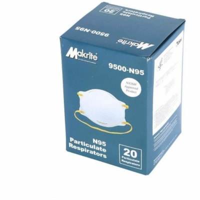 Globe N95 Safety Mask - Recommended for: Surgical Settings, Construction, Home, Cleaning, Gardening - Airborne Particle Protection - White - Snug Fit, Nose Clip, Adjustable, Cushioned - 20 / Pack FDA AND CE APPROVED BLOCKS DUST AND BACTERIA