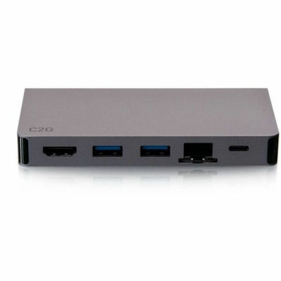 C2G - Station d'accueil C2G54457 - pour Ordinateur portable, Tablette PC - Capacité de chargement - USB Type C - 4K @30Hz, 4K, Full HD - 3840 x 2160, 1920 x 1080 - 4 x Ports USB - 2 x USB 3.0 - 2 x Ports USB Type-A - USB Type-A - 2 x Ports USB Type-C - USB Type-C - 1 x Ports RJ-45 - Ré ck With HDMI  2x USB-A  Ethern et  and USB-C Power