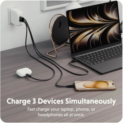 Hyper HyperJuice AC Adapter - 70 W - White AL CHARGER (2 USB-C/1 USB-A PO RTS) W/TRAVEL ADAPTE