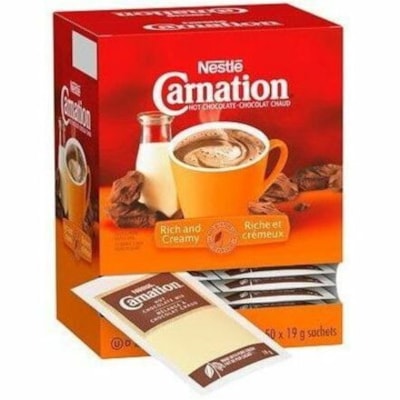 Carnation Rich and Creamy Hot Chocolate, 6-Pack, 50x19g each - Ready-to-Drink - 0.67 oz (19 g) - Hot Chocolate - 50 Pack - 6 Pack 50 PACKS PER BOX SINGLE SERVE PORTION CONTROLLED