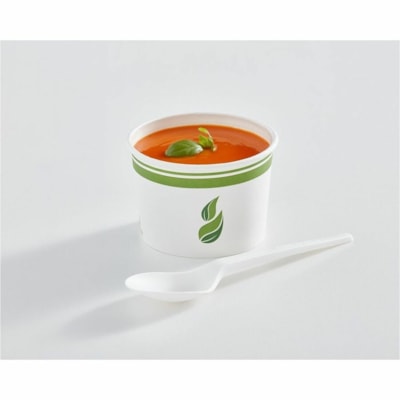 Eco Guardian - Bol/récipient alimentaire compostable en papier doublé PLA de 8 oz, blanc - Salade, Alimentaire - Jetable - Adapté au micro-ondes - Graphite - Papier Corps - 1000 / emballage 1000 - 50/PK X 20/CS COMPOSTABLE