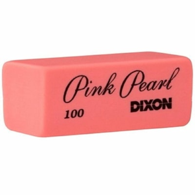 Dixon Pink Pearl Manual Eraser - Oblong - Natural Rubber - 24 - Beveled Edge, Latex-free, Soft, Smudge-free SOFT RUBBER BEVELLED EDGE 