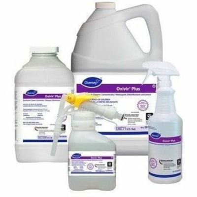 Désinfectant Oxivir PlusDiversey - 128 oz liq (4 quart) - Caractéristique Arôme - Exempte de COV, Sans parfum, Sans NPE - Incolore - 4 DESINFECTANT 