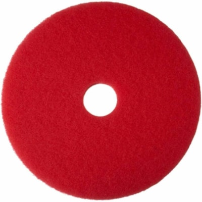 3M Red Buffer Pad, 5100, 508 mm (20 in) - Round20" (508 mm) Diameter x 1" (25.40 mm) Thickness - Floor, Cleaning, Buffing, Scrubbing - Concrete, Linoleum, Sheet Vinyl, Vinyl Composition Tile (VCT) Floor - 175 rpm to 600 rpm Speed Supported - Scuff Mark Remover, Heel Mark Remover - Polyester Fiber -   