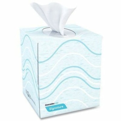 Cascades PRO Cube Box Facial Tissue - 2 Ply - 8" (203.20 mm) Width x 8" (203.20 mm) Length - White - Virgin Fiber - 90 / Box 2PLY FACIAL TISSUE  CUBE BOX 8"X8" PER SHEET  90 SHTS/BOX