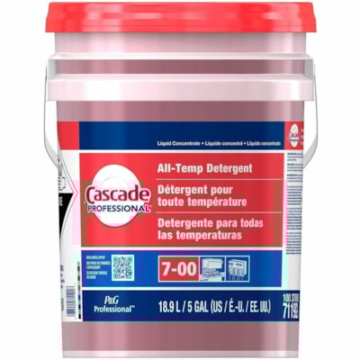 Cascade Professional Dishwashing Detergent - For Dishwasher - Concentrate - Liquid - 18.93 L - Unscented, Chlorine-free - 1  18.9L PAIL CLOSED LOOP
