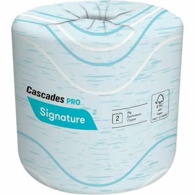 Cascades PRO Standard Bath Tissue - 2 Ply - 400 Sheets/Roll - White - Paper - 48 / Case 2 PLY  400 SHEETS  48/CASE 