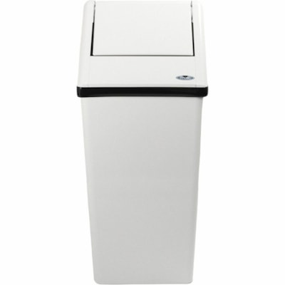 Frost Free Standing Swing Top Waste Receptacle - 79.49 L Capacity - For Industrial, Office - Freestanding, Fire-Safe, Durable, Rounded Edge - 34.6" (879 mm) Height x 13.5" (343 mm) Width x 14.6" (371 mm) Depth - Cold Roll Steel - Epoxy S & LINERS 21 GAL.  FREE STAND ING