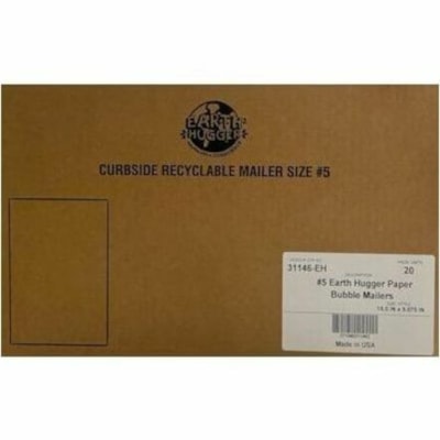 Earth Hugger - Enveloppe postale 31146-EHCD - Bulle - #5 - largeur de 15 1/2 po (393,70 mm) - Fermeture autocollante - Brun - Papier - 20 / Carton PAPER PROTECTIVE MAILER 15.5" X 9.875"