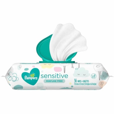 Pampers Sensitive Cleaning Wipe - White - 56 / Pack  