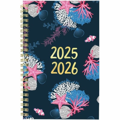 Blueline Academic Weekly Planner Geo 2023-2024, Bilingual - Academic - Weekly, Monthly - 13 Month - July 2023 to July 2024 - 1 Week Double Page Layout - 5" (127 mm) x 8" (203.20 mm) Sheet Size - Twin Wire - Multicolor - Translucent Poly Cover - Bilingual, Periodic Table, Yearly Planner, Multiplicati  