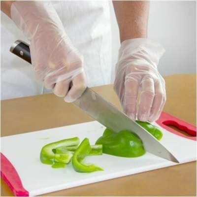 ProWorks Multipurpose Gloves - 2 mil (0.05 mm) Thickness x 10" (254 mm) Glove Length - Small Size - Polyethylene - Clear - Disposable, Powder-free, Stretchable, Soft, Non-sterile, Latex-free, Phthalate-free - For Janitorial Use, Assembly, Industrial, Food Handling, Food Processing, Food Service, Gen LATEX  PVC AND POWDER FREE 200/BX  PROWORKS  10" LENGTH