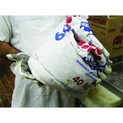 RONCO - Gants en tricot avec pois de PVC - Chlorure de polyvinyle (PVC). Revêtement - Petit Taille - Polyester coton - Natural - Picots antidérapants, Confortable, Lavable, Réutilisable, Poignet tricoté, Ajustement serré - Pour Automobile, Préparation d'aliments, E POIS EN PVC SUR 1 CÔTÉ 