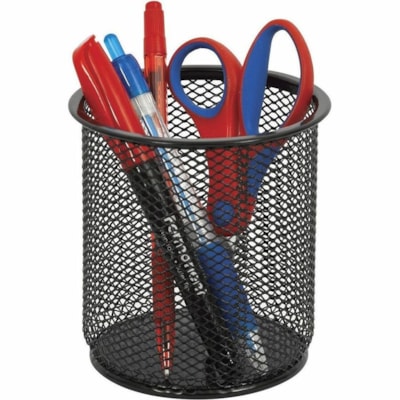 Merangue - Porte-crayon MIL11994-CA - hauteur de 3,75 po (95,25 mm) x largeur de 3,75 po (95,25 mm) x profondeur de 3,75 po (95,25 mm) - Noir - 1 GRANDE MAILLE