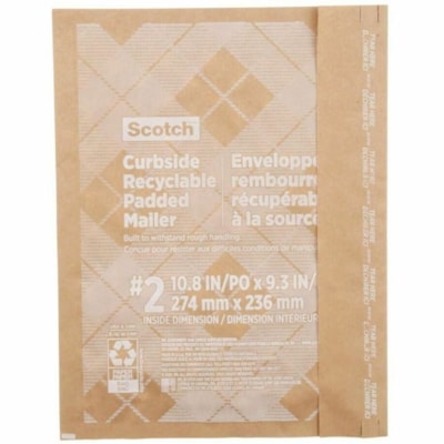 Scotch - Enveloppe postale CR-2-1-20 - Bulle/Expédition - #2 - largeur de 9 po (228,60 mm) x longueur de 10 1/2 po (266,70 mm) - Autoscellant - Brun - Papier - 20 / Carton 266 MM X 228 MM  FORMAT 2 CR-2-1-20   RéCUPéRABLE