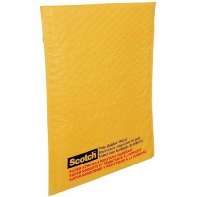 Scotch Plastic Bubble Mailer 8914-ESF, 8.5 in x 11.25 in (21.6 cm x 28.6 cm) - Bubble/Shipping - #2 - 8 1/2" (215.90 mm) Width x 11 1/4" (285.75 mm) Length - Self-sealing - Kraft - Plastic, Poly - 10 / Pack 8.5" X 11.25" 
